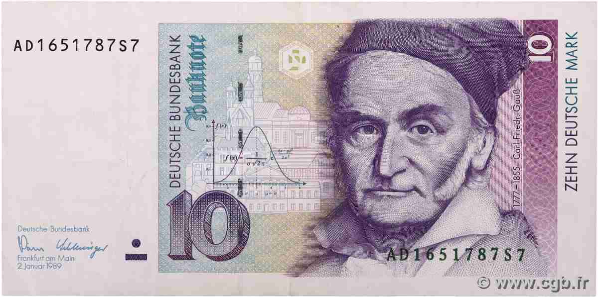 10 Deutsche Mark GERMAN FEDERAL REPUBLIC 1989 P.38a SS