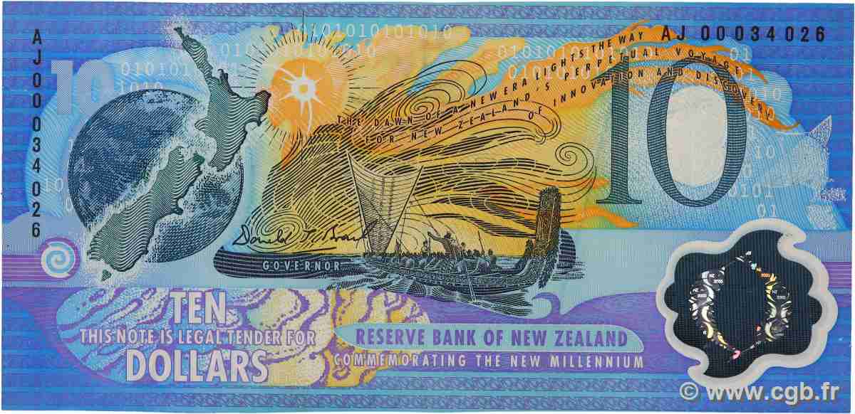 10 Dollars NUEVA ZELANDA
2000 P.190a EBC