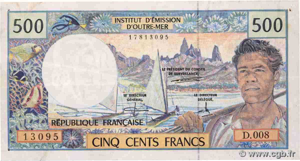 500 Francs FRENCH PACIFIC TERRITORIES 1992 P.01b SS