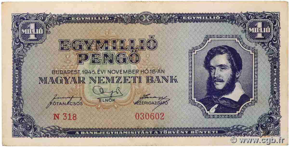 1000000 Pengo HONGRIE 1945 P.122 TTB
