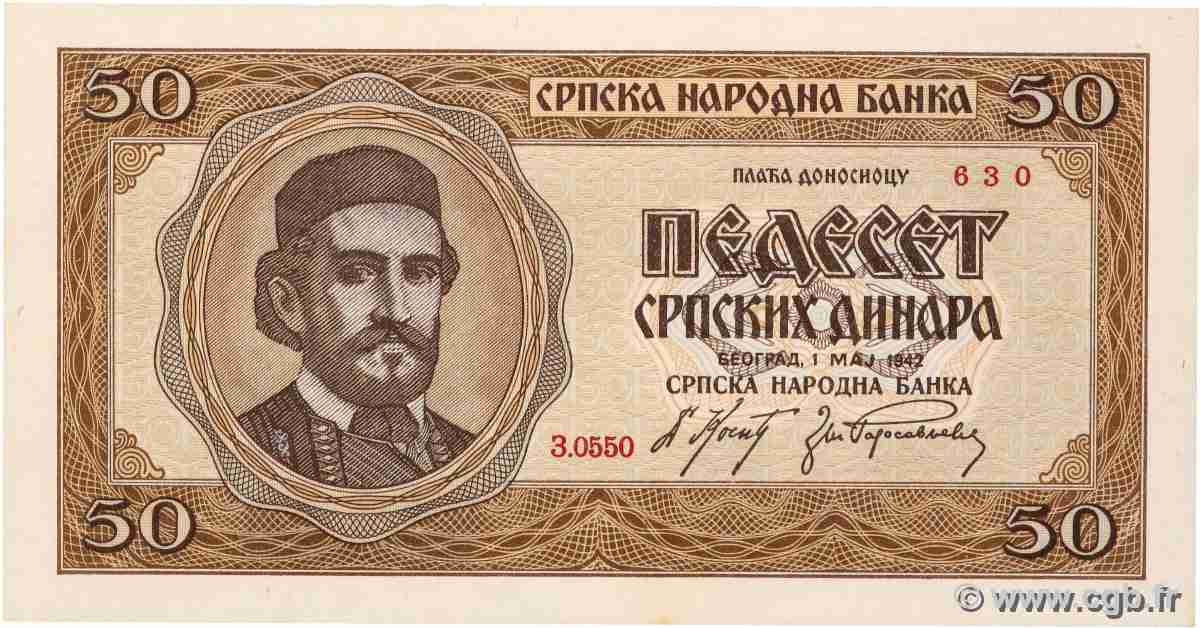 50 Dinara SERBIE 1942 P.29 pr.NEUF