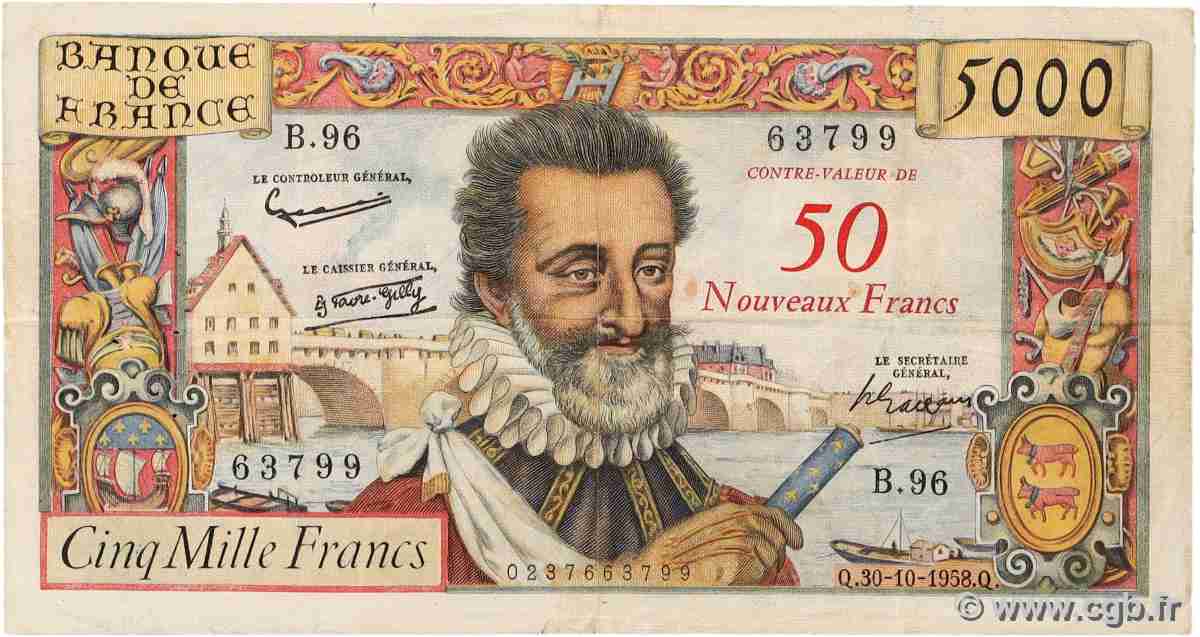5 NF sur 500 Francs Victor HUGO FRANCIA 1958 F.52.01 MB