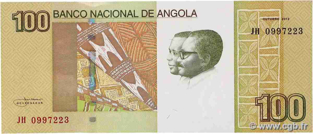 100 Kwanzas ANGOLA 2012 P.153a q.FDC