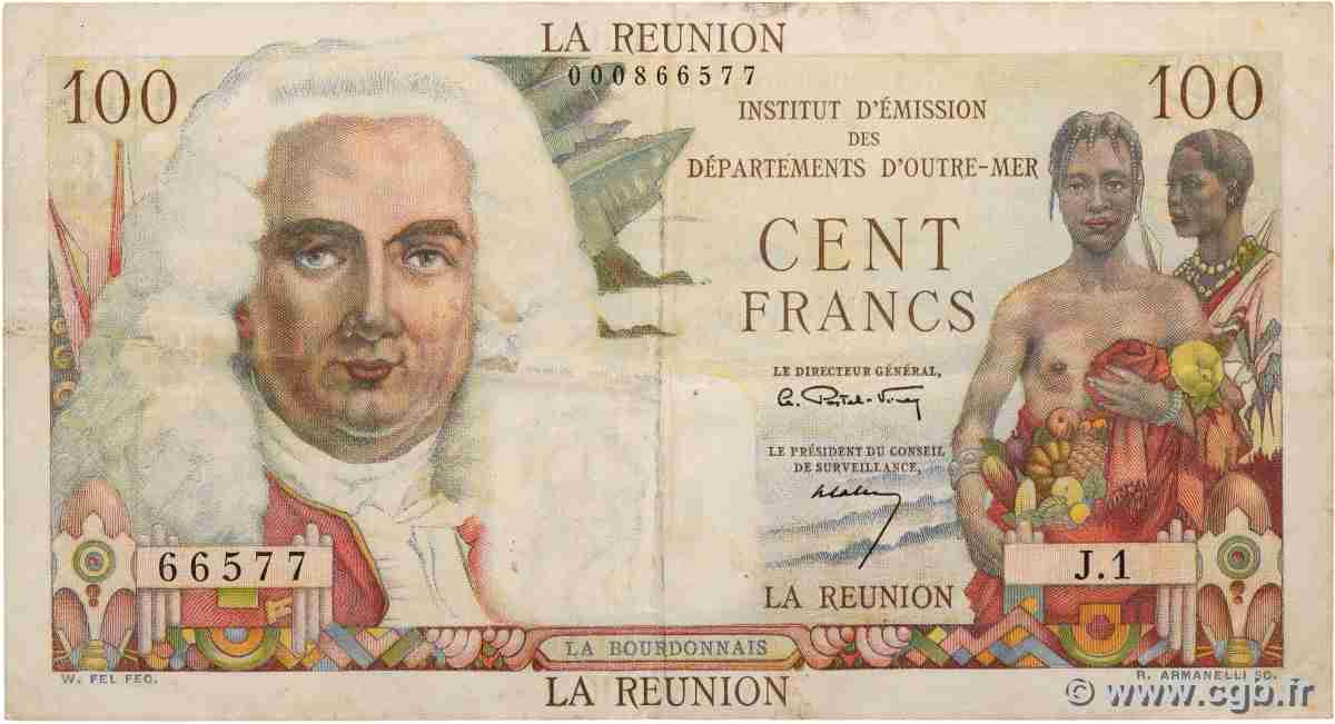 100 Francs La Bourdonnais ÎLE DE LA RÉUNION 1960 P.49a TTB