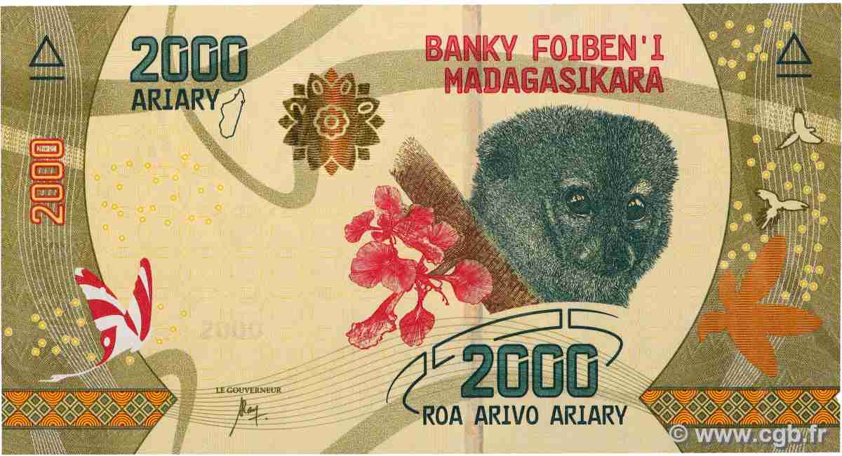 2000 Ariary MADAGASCAR 2017 P.101 FDC