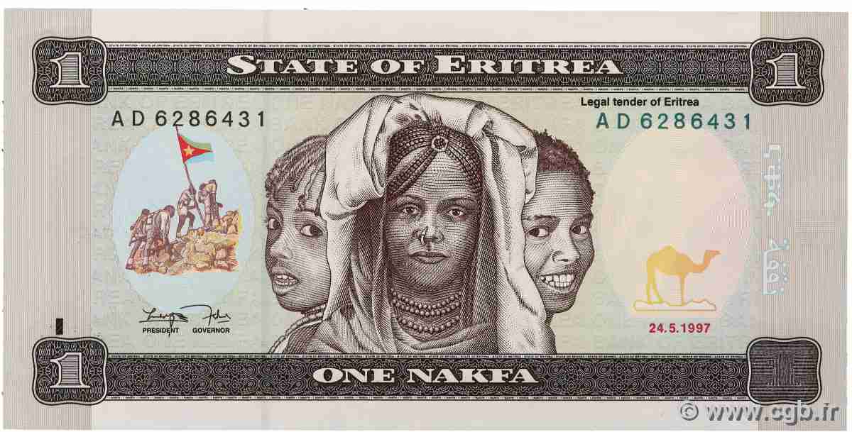 1 Nakfa ERITREA 1997 P.01 UNC-