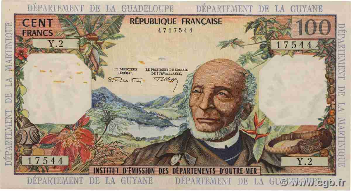 100 Francs FRENCH ANTILLES 1964 P.10b VF-