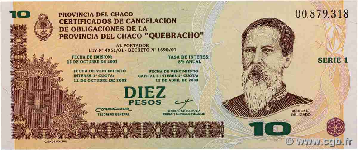 10 Pesos ARGENTINA 2001 PS.-- q.FDC