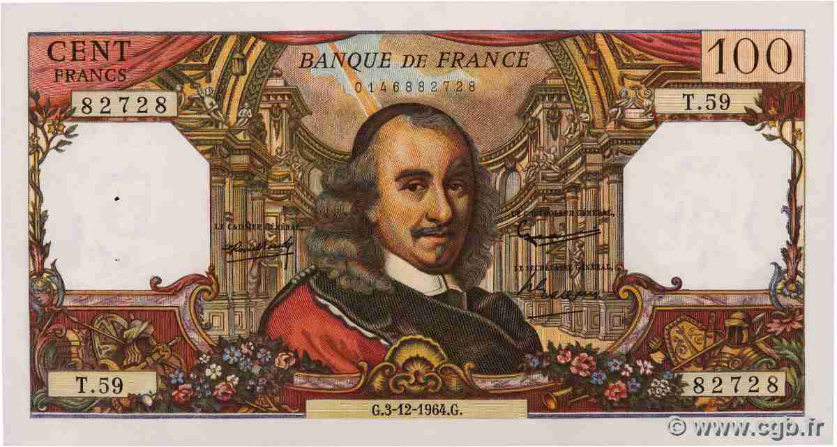 100 Francs CORNEILLE FRANCE 1964 F.65.05 SPL
