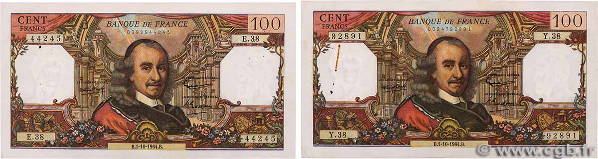 100 Francs CORNEILLE Lot FRANCE 1964 F.65.04 TTB