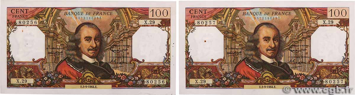100 Francs CORNEILLE Lot FRANCE 1964 F.65.03 VF+