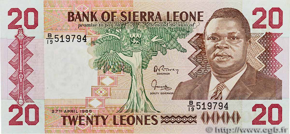 1000 Leones SIERRA LEONE 1988 P.16 q.FDC