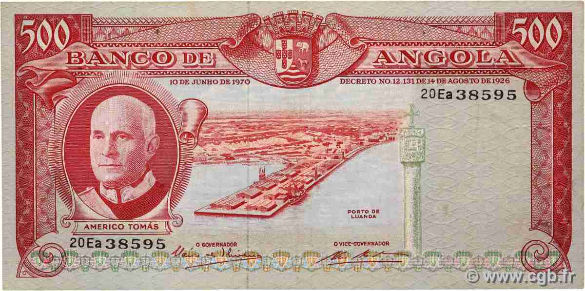 500 Escudos ANGOLA 1970 P.097 VF