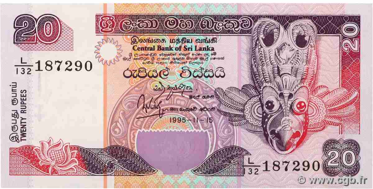 20 Rupees SRI LANKA 1995 P.109a FDC