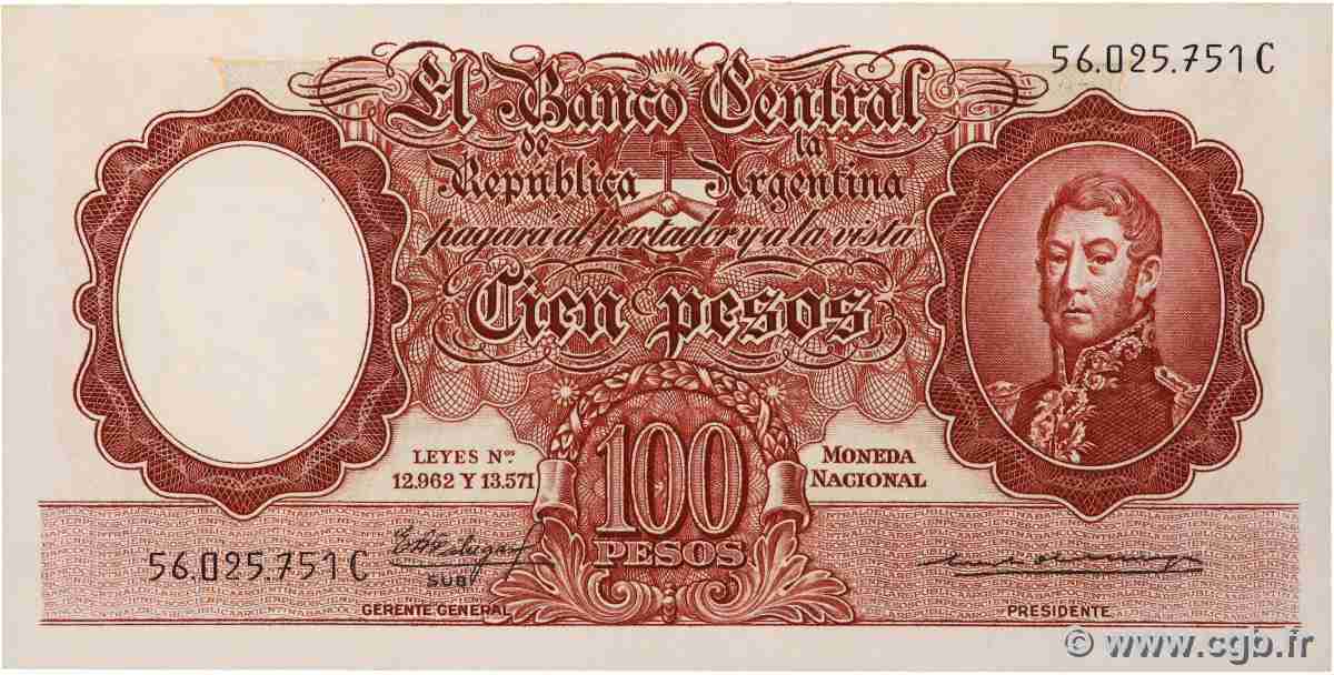 100 Pesos ARGENTINA 1957 P.272c UNC-