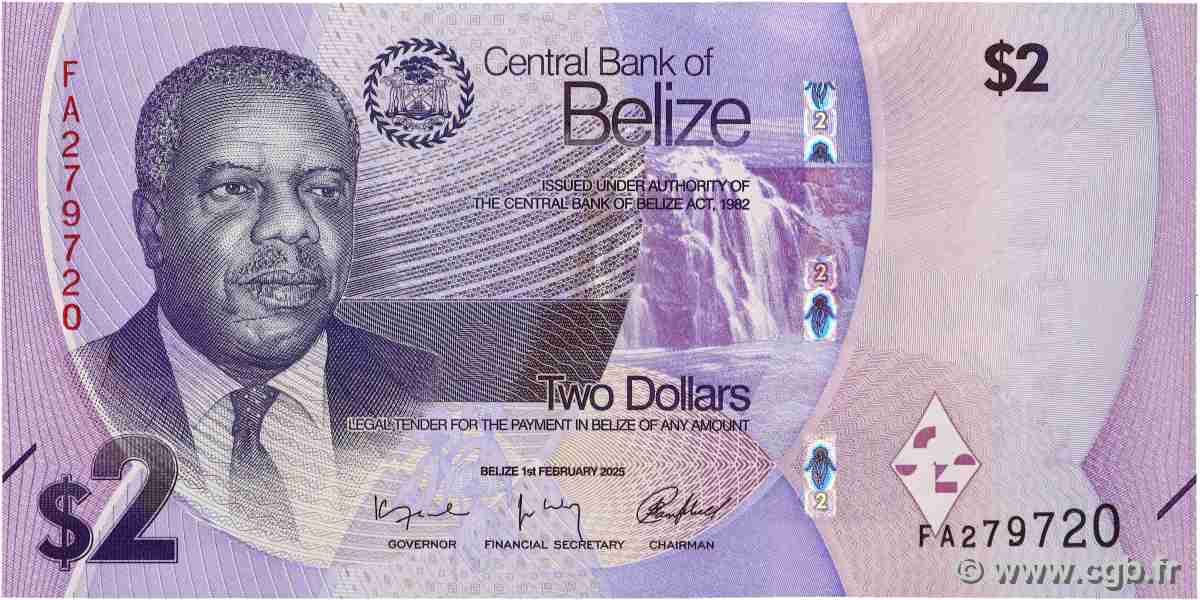 2 Dollars BELIZE 2025 P.73 UNC-