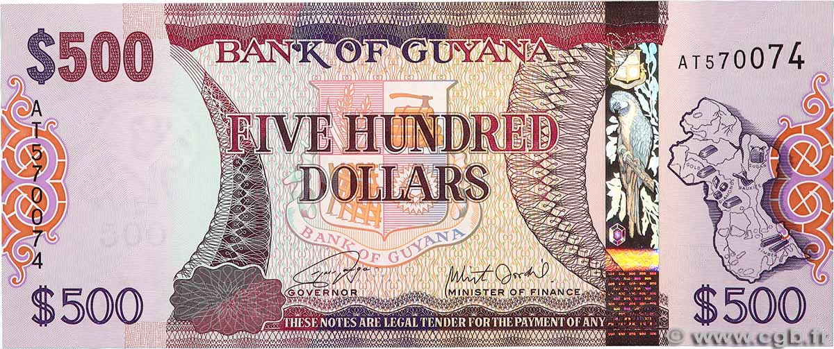 500 Dollars GUYANA 2019 P.37b FDC