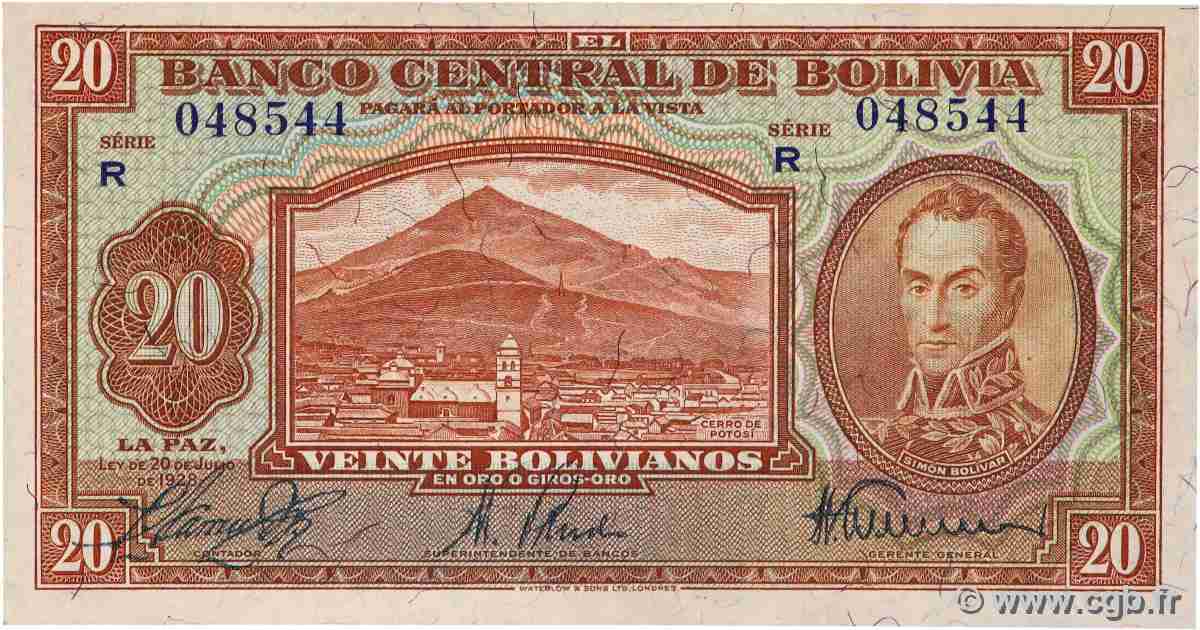 20 Bolivianos BOLIVIA 1928 P.131 XF