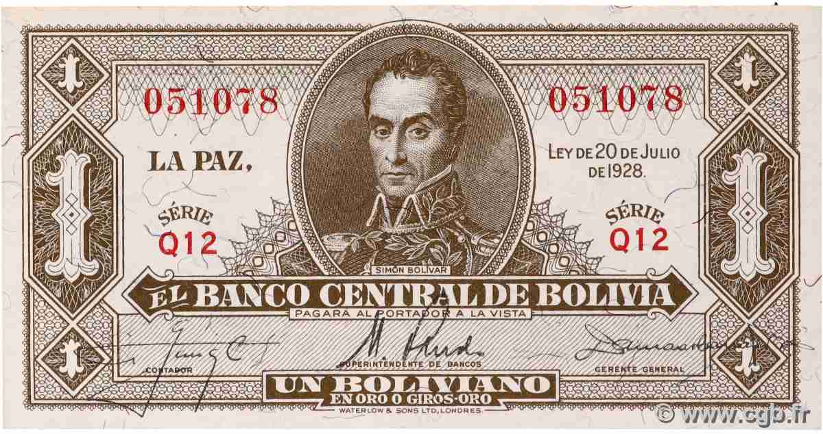 1 Boliviano BOLIVIA 1928 P.128a FDC