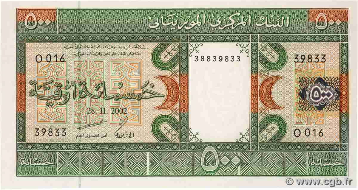 500 Ouguiya MAURITANIA 2002 P.08c FDC