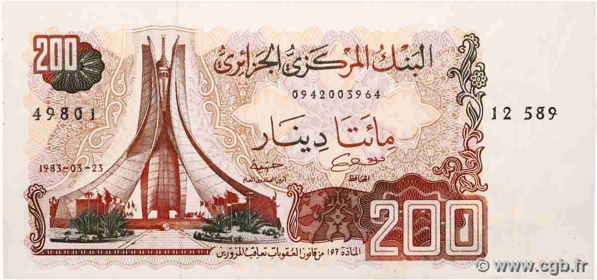 200 Dinars ALGÉRIE 1983 P.135a SUP+