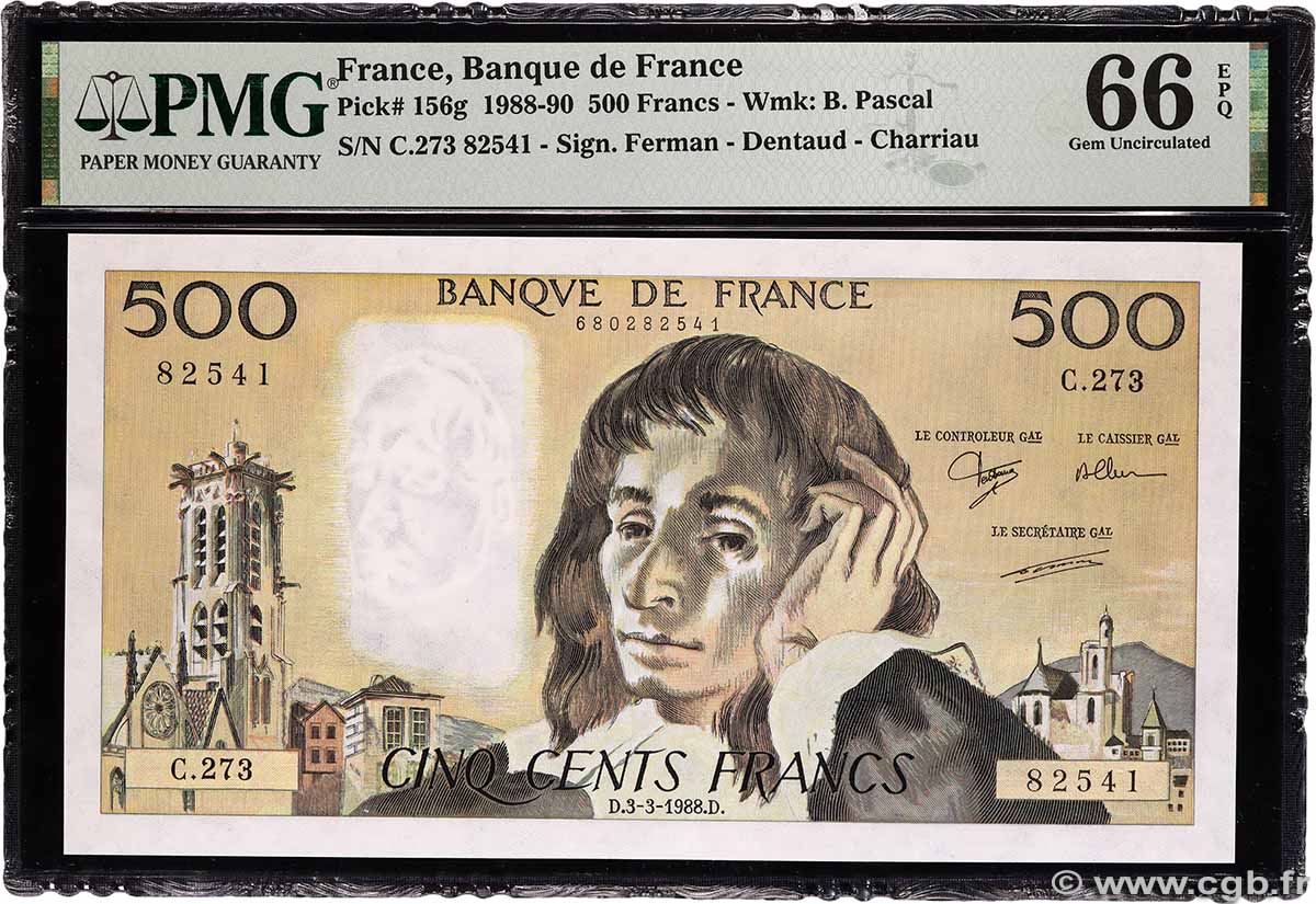 500 Francs PASCAL FRANCE 1988 F.71.38 NEUF