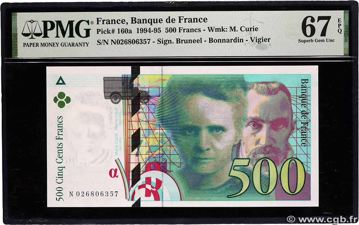 500 Francs PIERRE ET MARIE CURIE FRANCE 1994 F.76.01 NEUF