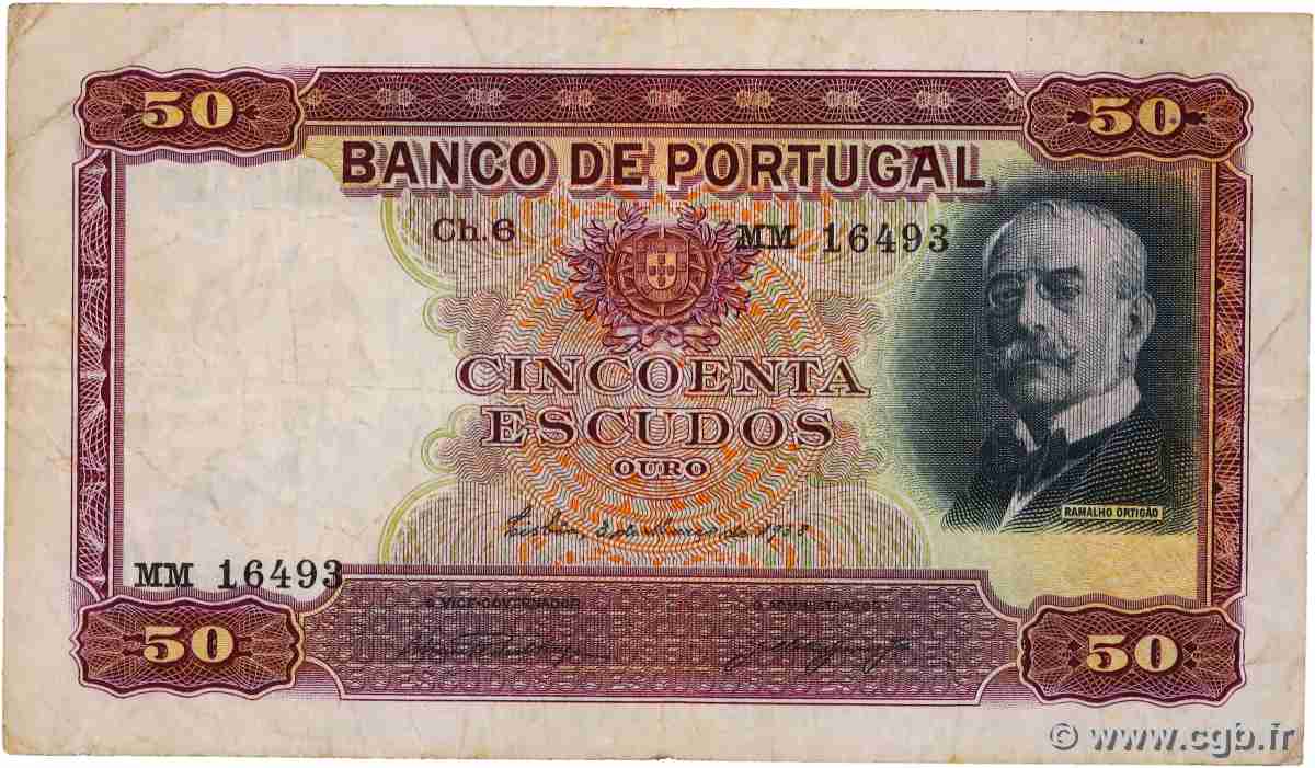 50 Escudos PORTUGAL 1938 P.149 TB+