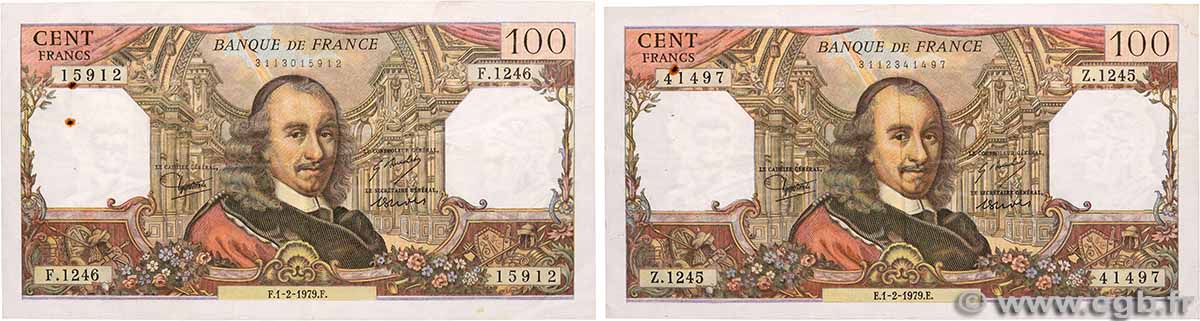 100 Francs CORNEILLE Lot FRANCE 1979 F.65.65 TB+