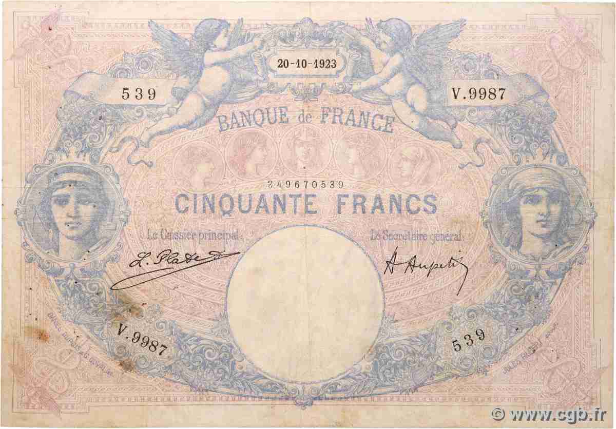 50 Francs BLEU ET ROSE FRANCE 1923 F.14.36 pr.TB