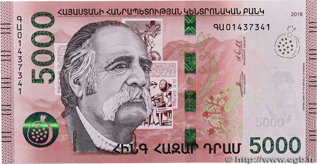 5000 Dram ARMÉNIE 2018 P.63 NEUF