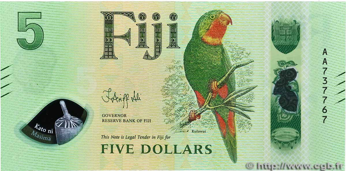 5 dollars FIDJI 2026 P.125 NEUF
