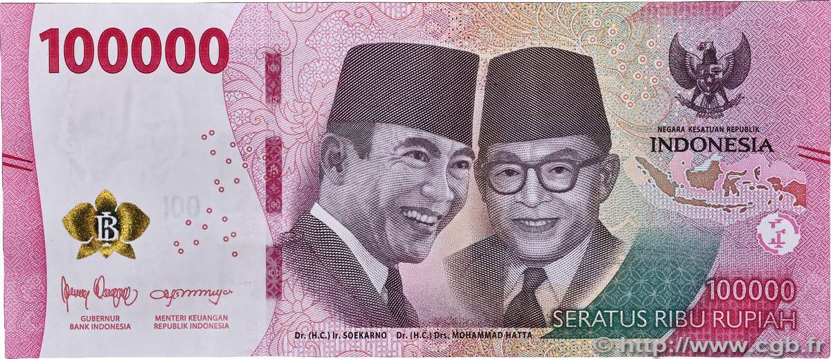 100000 Rupiah INDONÉSIE 2022 P.168 NEUF