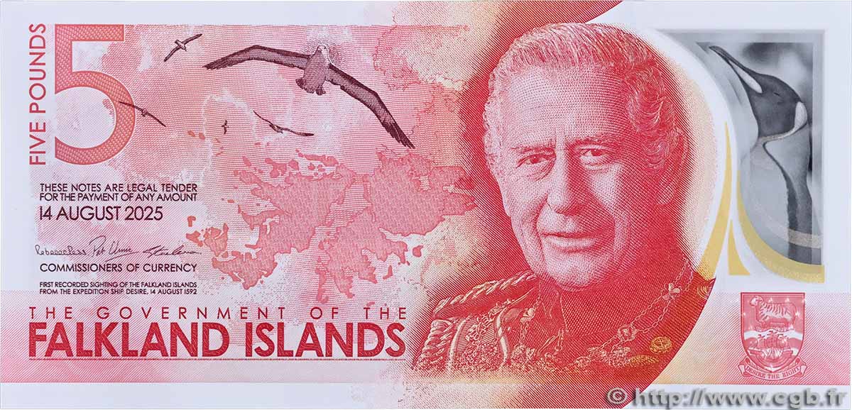 5 Pounds ÎLES FALKLAND 2025 P.20 NEUF