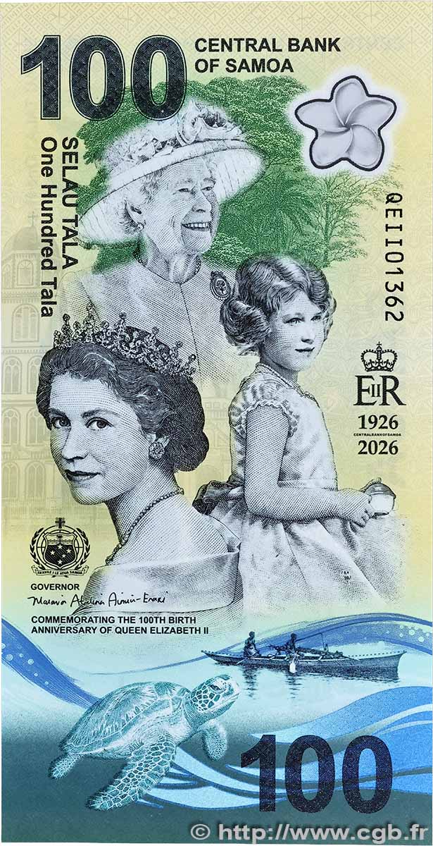 100 Tala SAMOA 2026 P.56 NEUF
