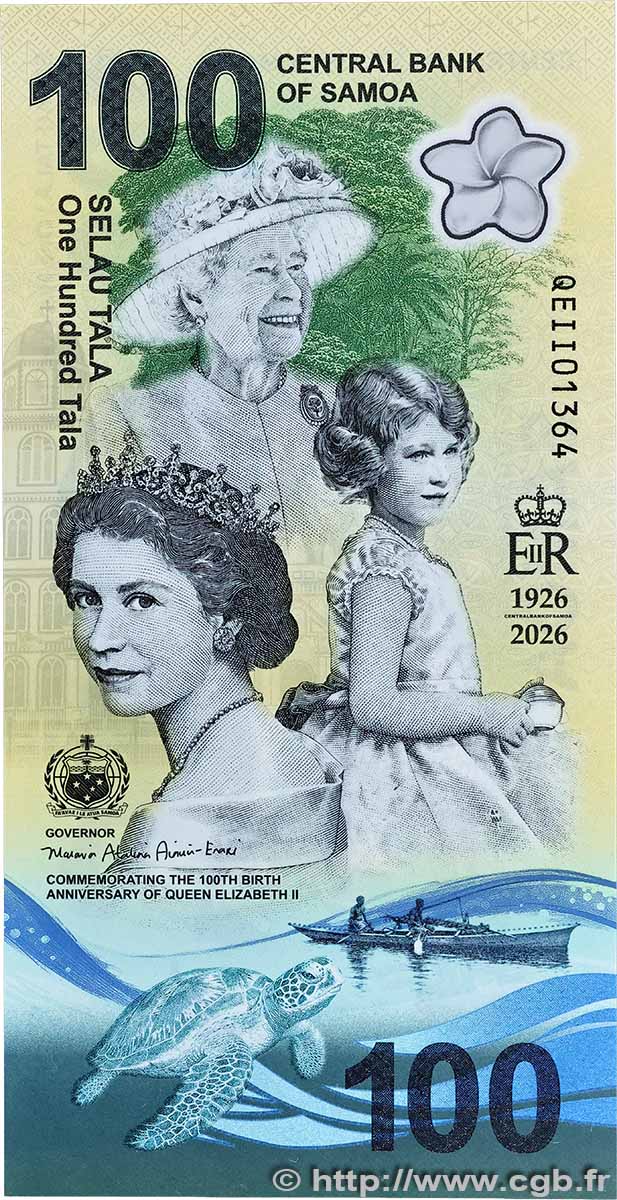 100 Tala SAMOA 2026 P.56 NEUF