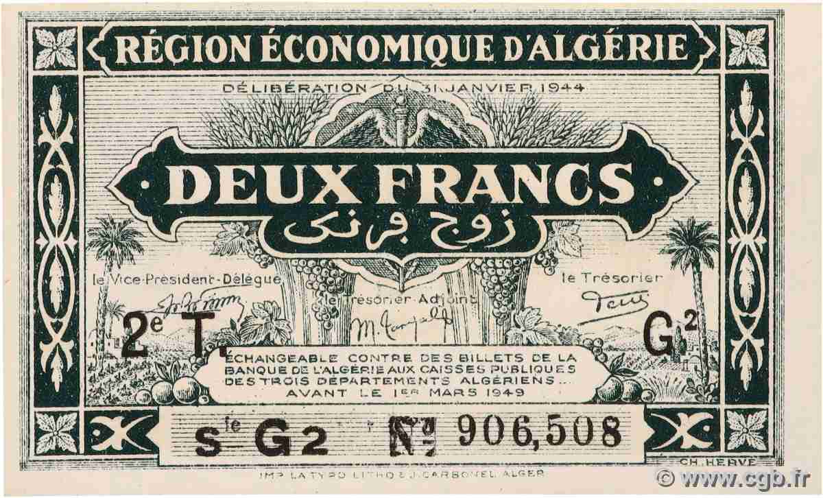 2 Francs ALGÉRIE 1944 P.102 NEUF
