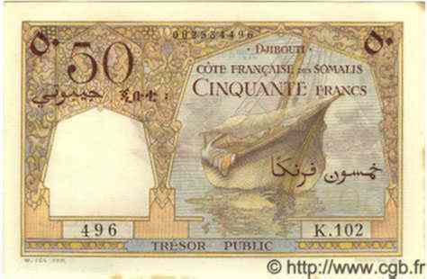 50 Francs DJIBOUTI  1952 P.25 SPL