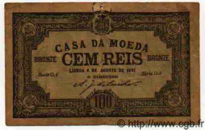 100 Reis PORTUGAL  1891 P.035 TB