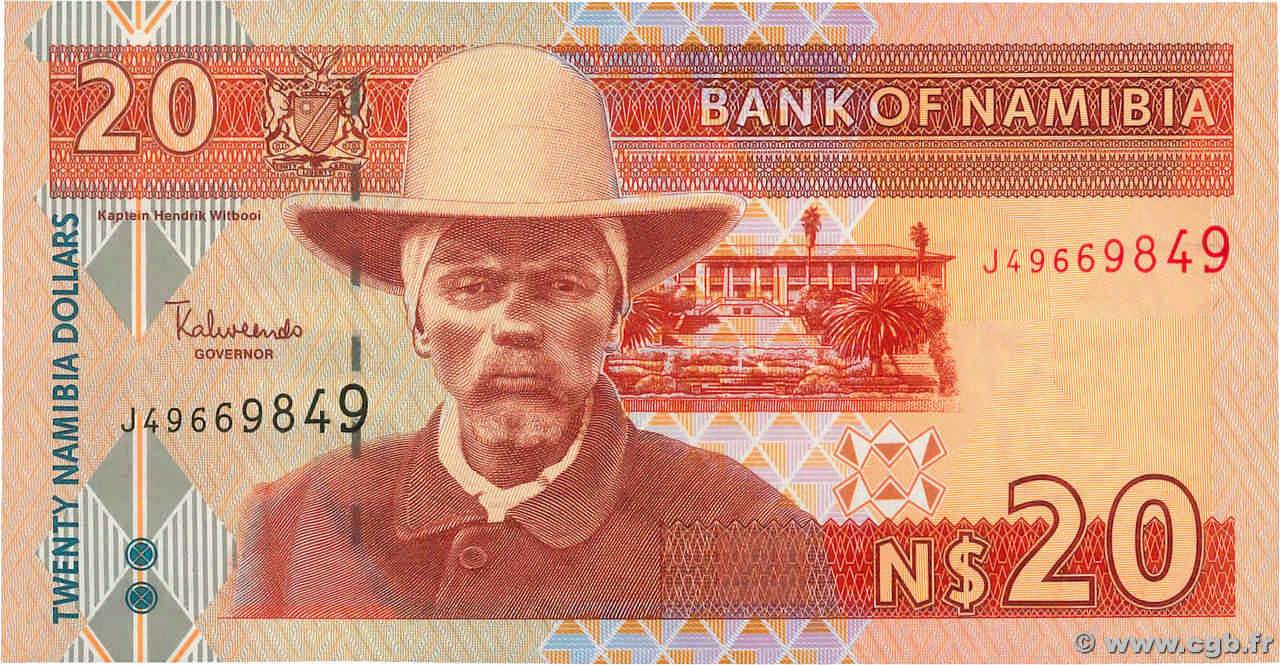20 Namibia Dollars NAMIBIA 2002 P.06b UNC