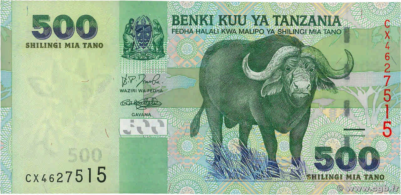 500 Shilingi TANZANIA 2002 P.35 UNC