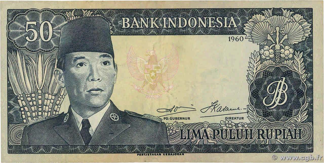 50 Rupiah INDONESIA 1960 P.085b VF
