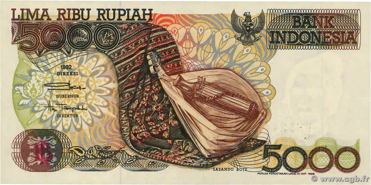 5000 Rupiah INDONESIA 1998 P.130g UNC