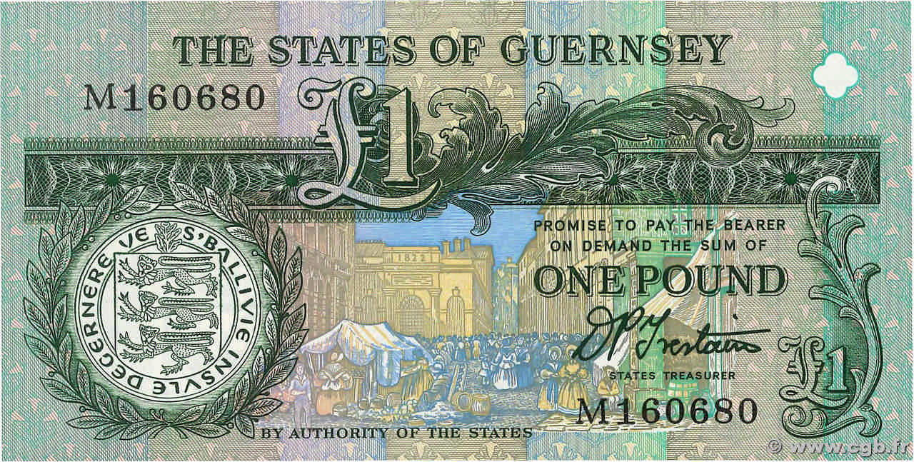 1 Pound GUERNSEY 1991 P.52b UNC