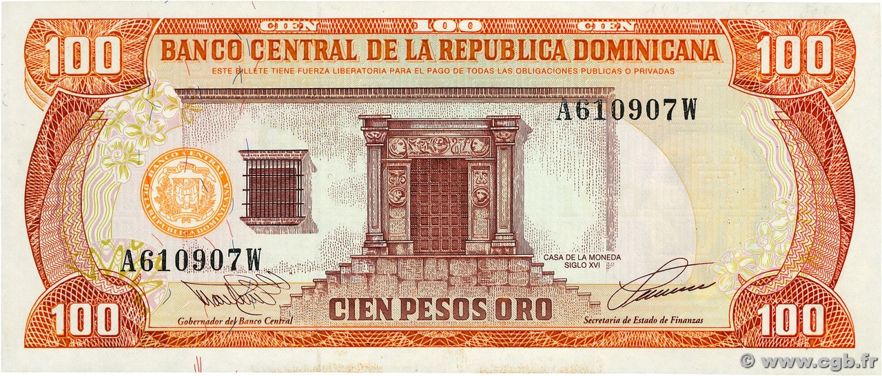 100 Pesos Oro RÉPUBLIQUE DOMINICAINE 1993 P.144a UNC