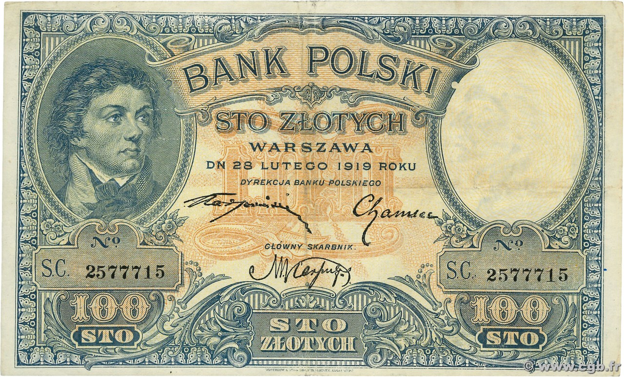 100 Zlotych POLAND 1924 P.057 VF