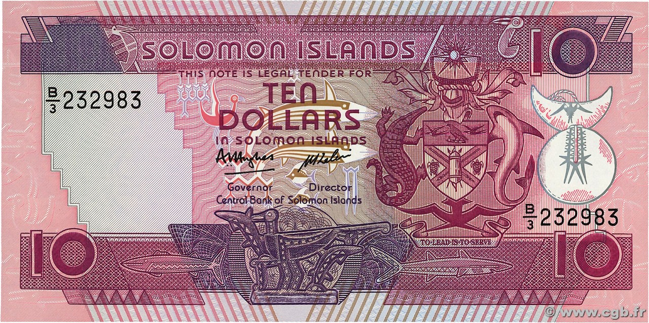 10 Dollars SOLOMON ISLANDS 1986 P.15a UNC