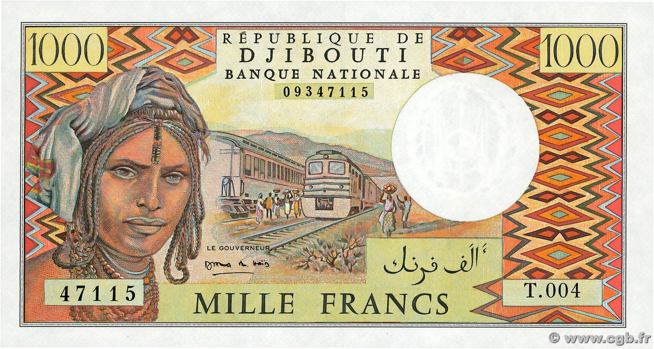 1000 Francs DJIBOUTI 1991 P.37e UNC
