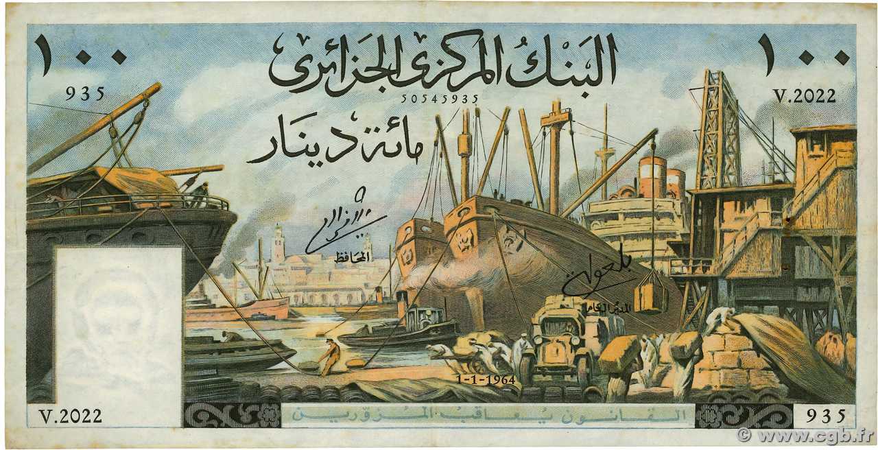100 Dinars ALGÉRIE 1964 P.125b TTB