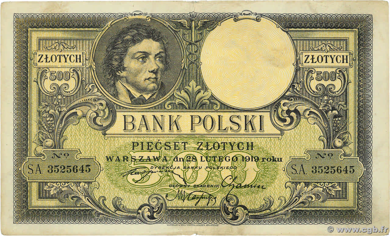500 Zlotych POLOGNE 1924 P.058 TTB
